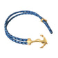 Blue Gold Anchor 925 Silver Charm Bracelet Mens