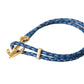 Blue Gold Anchor 925 Silver Charm Bracelet Mens