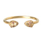 Gold CZ Lion Bangle Bracelet Women