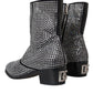 Black Rhinestone Crystal Chelsea Boots Shoes