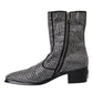 Black Rhinestone Crystal Chelsea Boots Shoes