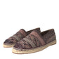 Brown Buffalo Leather Espadrille Flats Shoes