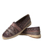 Brown Buffalo Leather Espadrille Flats Shoes