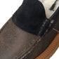 Brown Black Fur Leather Loafers Men Shoes