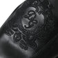 Black Logo Embroidered Leather Loafer Men Dress Shoes