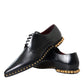 Black Leather Gold Studded Derby Dress Shoes