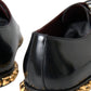 Black Leather Gold Studded Derby Dress Shoes