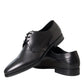 Black Leather Derby Formal Dress Men Shoes