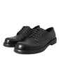 Black Horse Leather Derby Men Dress Shoes