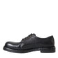 Black Horse Leather Derby Men Dress Shoes