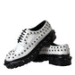 Black White Embellished Derby Formal Shoes