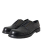 Black Horse Leather Derby Men Dress Shoes