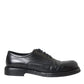 Black Horse Leather Derby Men Dress Shoes