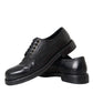 Black Horse Leather Derby Men Dress Shoes