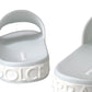 White Rubber Slides Sandals Beachwear Shoes