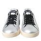 Silver Portofino Calf Leather Sneakers Men Shoes