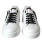 White Leather DG Logo Casual Low Top Sneakers Shoes