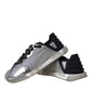 Silver Black Nylon NS1 Low Top Sneakers Men Shoes