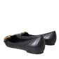 Black Devotion Leather Pointy Flats Shoes