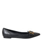 Black Devotion Leather Pointy Flats Shoes