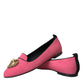 Pink Velvet Slip On Loafers Flats Shoes