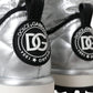 Metallic Silver Quilted Logo Patch Boot Shoes