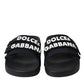 Black Logo Beachwear Flats Sandals Shoes