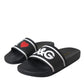 Black Leather I Love D&G Sandals Slides Shoes