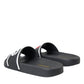 Black Leather I Love D&G Sandals Slides Shoes