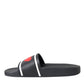 Black Leather I Love D&G Sandals Slides Shoes