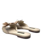 Beige Logo Pearl Flats Sandals Slides Shoes