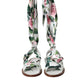 Multicolor Floral Print Ankle Wrap Sandals Shoes