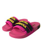 Pink Black Logo Beachwear Flats Sandals Shoes