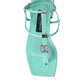 Aqua Green Leather Ankle Strap Flats Sandals Shoes