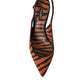 Black Orange Zebra Leather Slingbacks Shoes