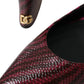 Maroon Zebra Leather Heels Slingbacks Shoes