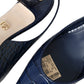 Dark Blue Croc Leather Slingbacks Shoes