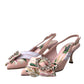 Pink Lily Crystal Cady Slingback Heel Shoes