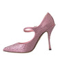 Pink Strass Crystal Heels Pumps Shoes