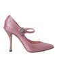 Pink Strass Crystal Heels Pumps Shoes