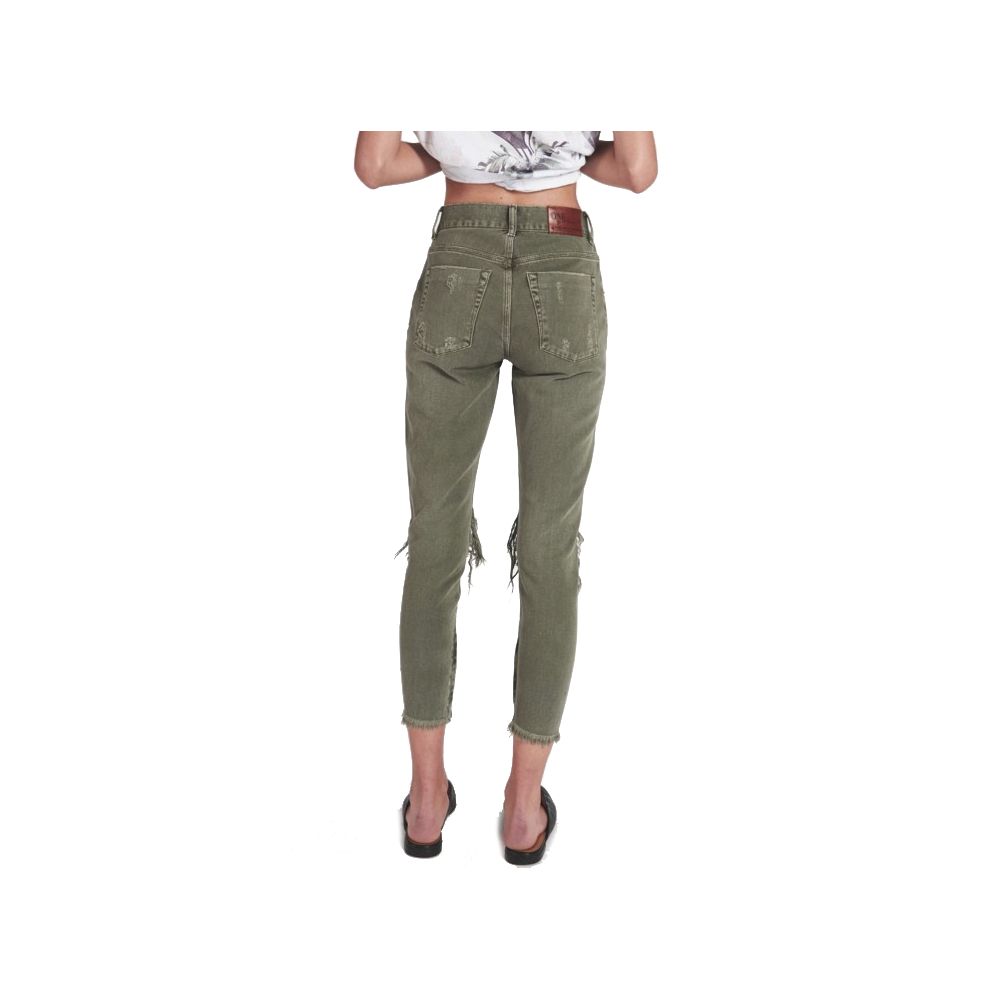 Green Cotton Jeans & Pant