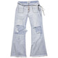 Light Blue Cotton Women's Flared Jean