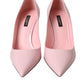 Light Pink Patent Leather Pumps Heels Shoes