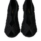 Black Cordonetto Ricamo Pump Open Toe Shoes