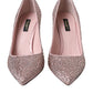 Pink Strass Crystal Heels Pumps Shoes