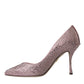 Pink Strass Crystal Heels Pumps Shoes