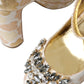 Gold Jacquard Crystal Vally Heels Pumps Shoes