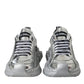 Silver Leather Super Queen Sneakers Shoes