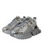 Silver Leather Super Queen Sneakers Shoes