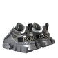 Silver Leather Super Queen Sneakers Shoes